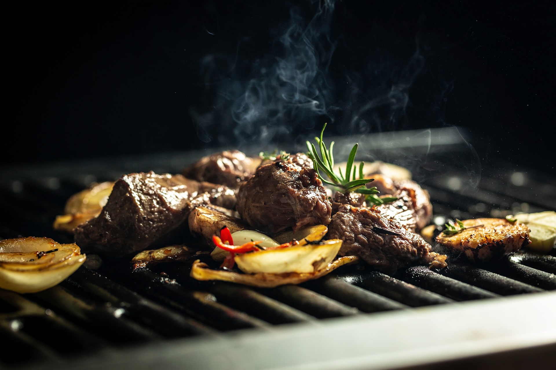Fleisch und Gemüse auf dem Grill Catering in Hamburg von Kaiserwetter